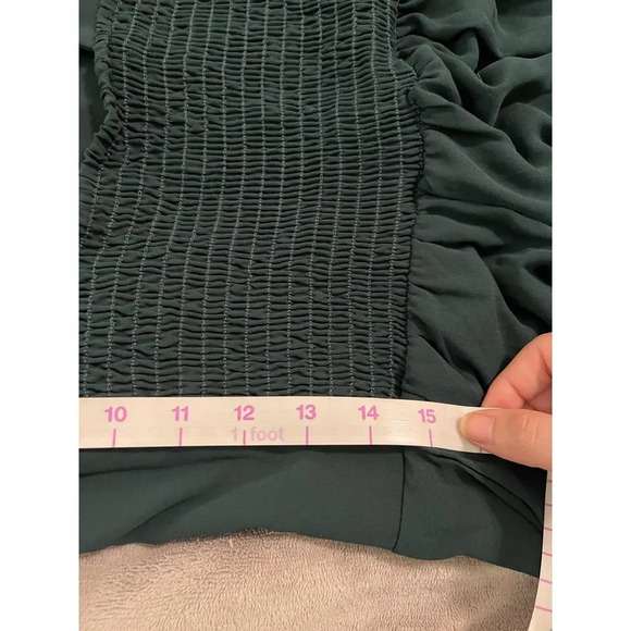 NWOT SMY MuMu Claire Midi Dress Size Medium Deep Emerald Luxe Satin Wedding - Picture 7 of 9